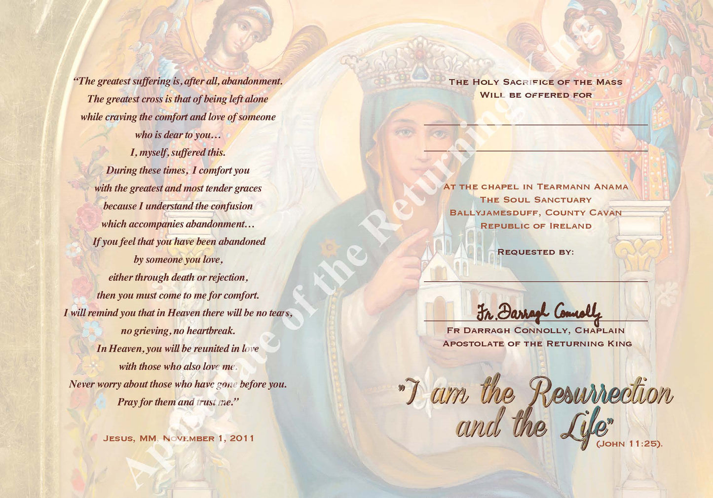 With Deepest Sympathy Mass Card