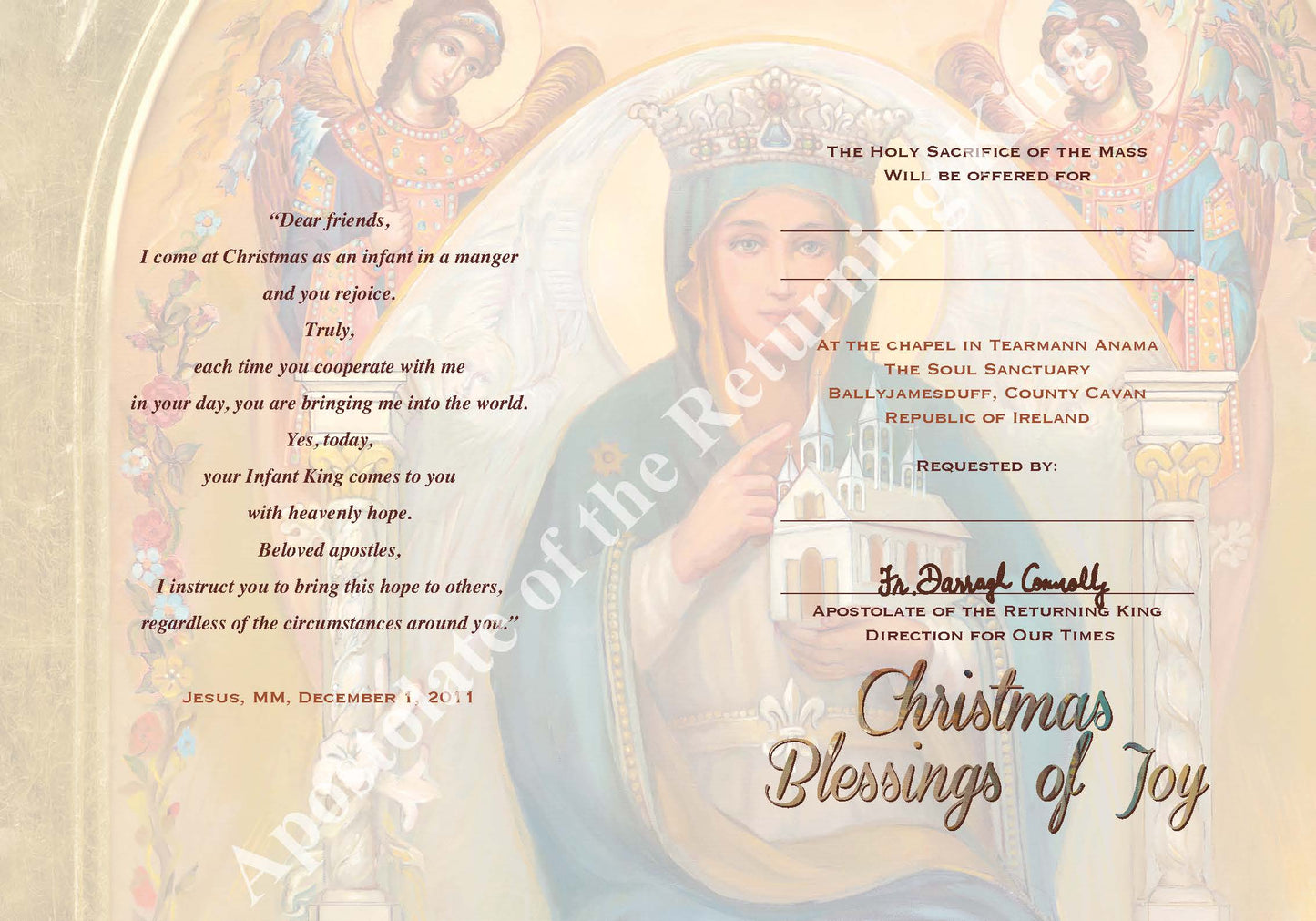 Christmas Blessings of Joy Mass Card